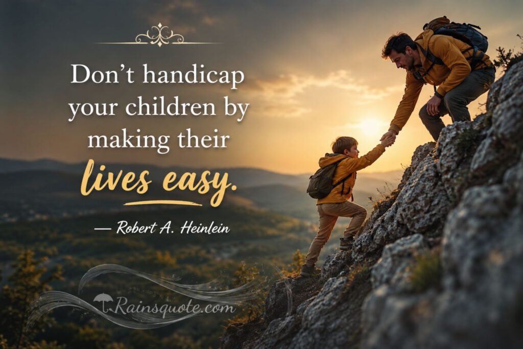 “Don’t handicap your children by making their lives easy.”