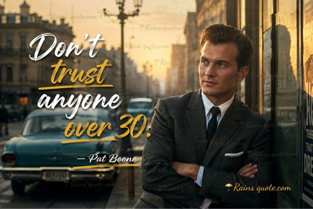 “Don't trust anyone over 30.”