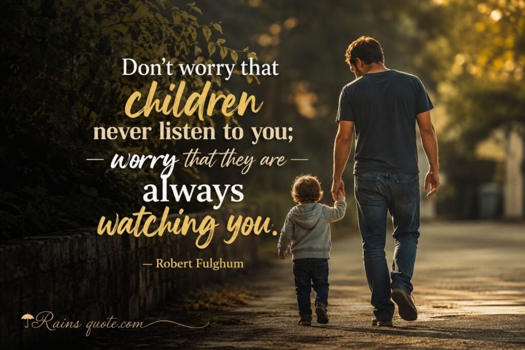 “Don’t worry that children never listen to you; worry that they are always watching you.”