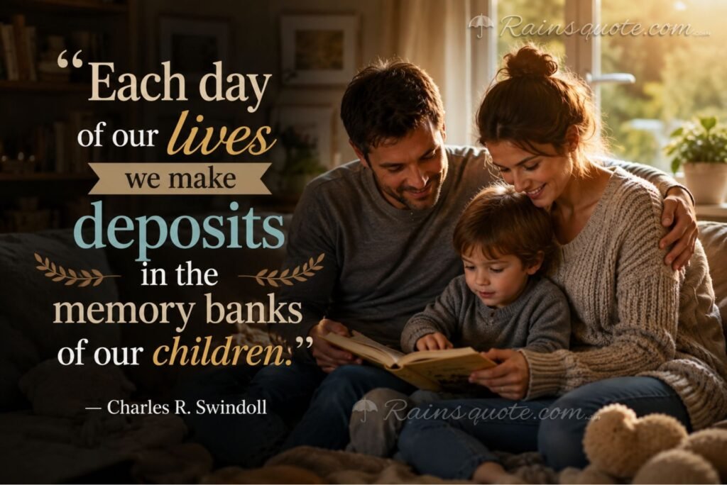 “Each day of our lives we make deposits in the memory banks of our children.”