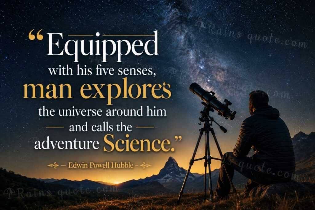 “Equipped with his five senses, man explores the universe around him and calls the adventure Science.”