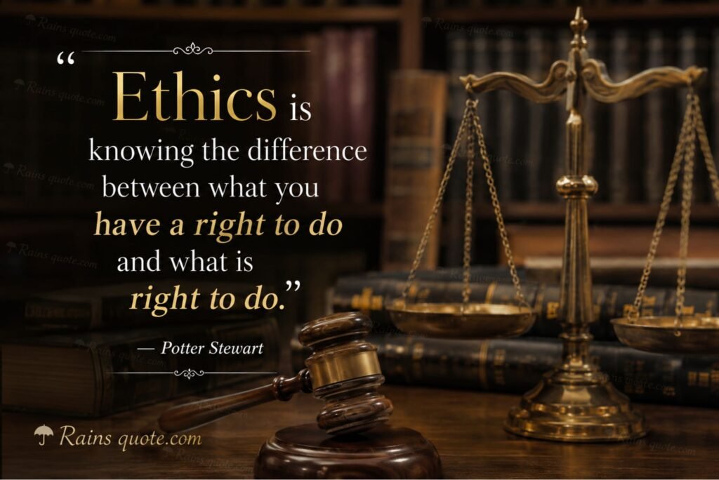“Ethics is knowing the difference between what you have a right to do and what is right to do.”