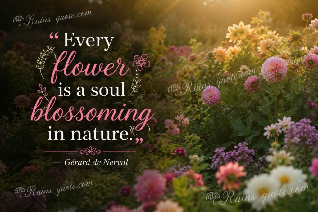 "Every flower is a soul blossoming in nature."