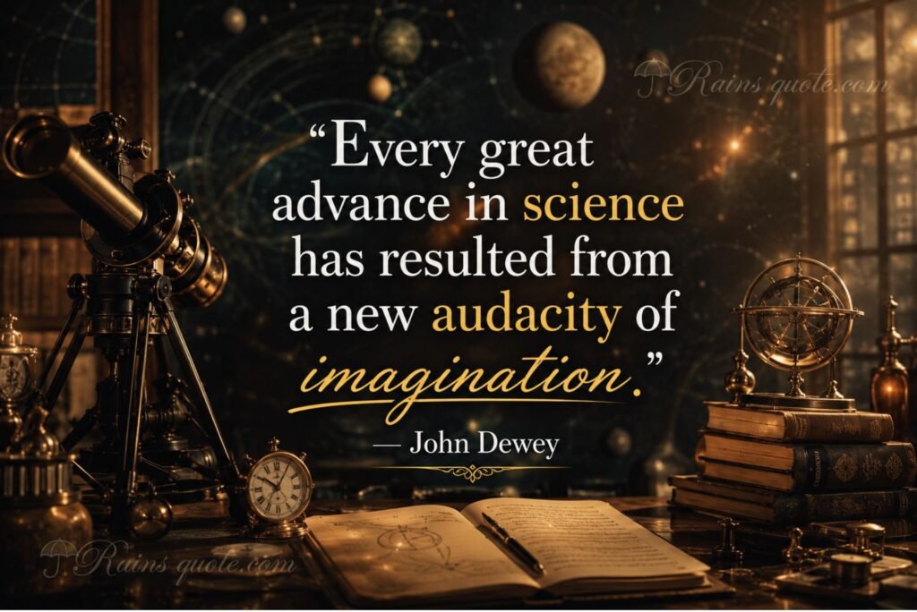“Every great advance in science has resulted from a new audacity of imagination.”