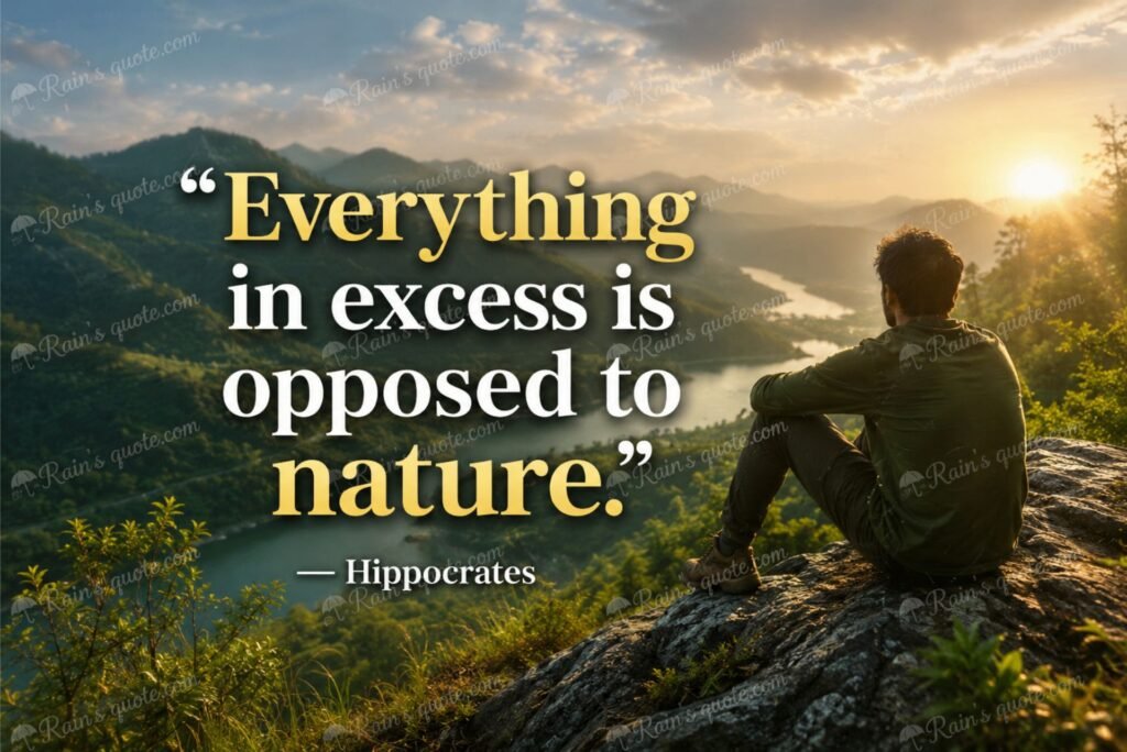 “Everything in excess is opposed to nature.”