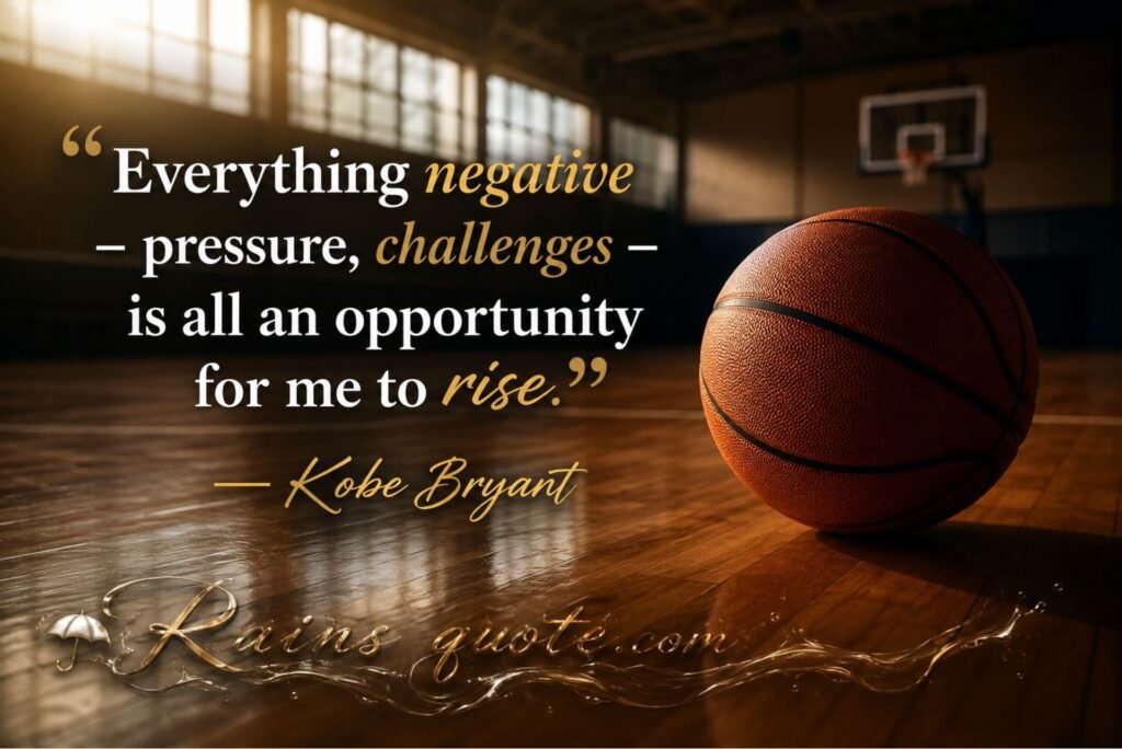 “Everything negative - pressure, challenges - is all an opportunity for me to rise.”