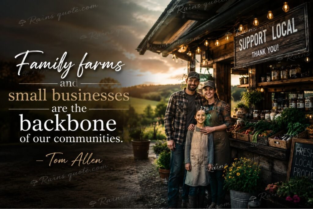 “Family farms and small businesses are the backbone of our communities.”