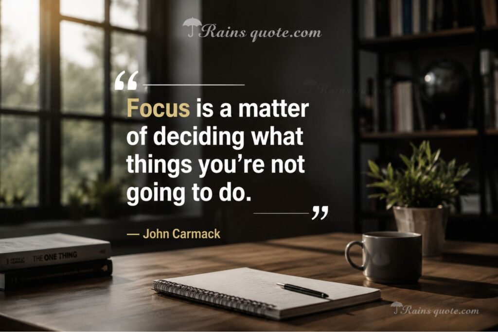 “Focus is a matter of deciding what things you're not going to do.”