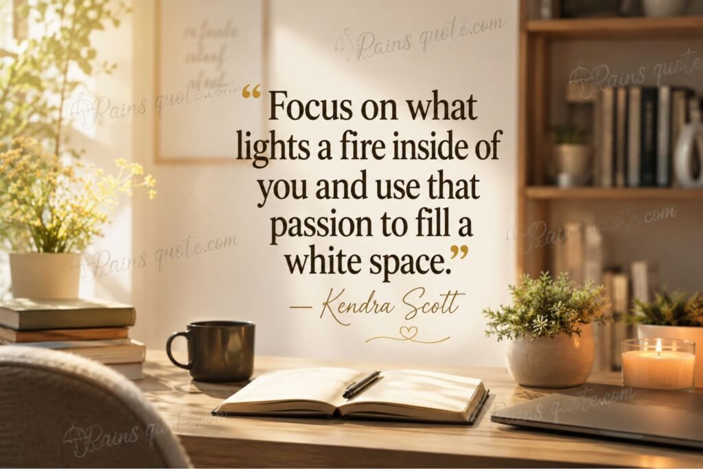 “Focus on what lights a fire inside of you and use that passion to fill a white space.”