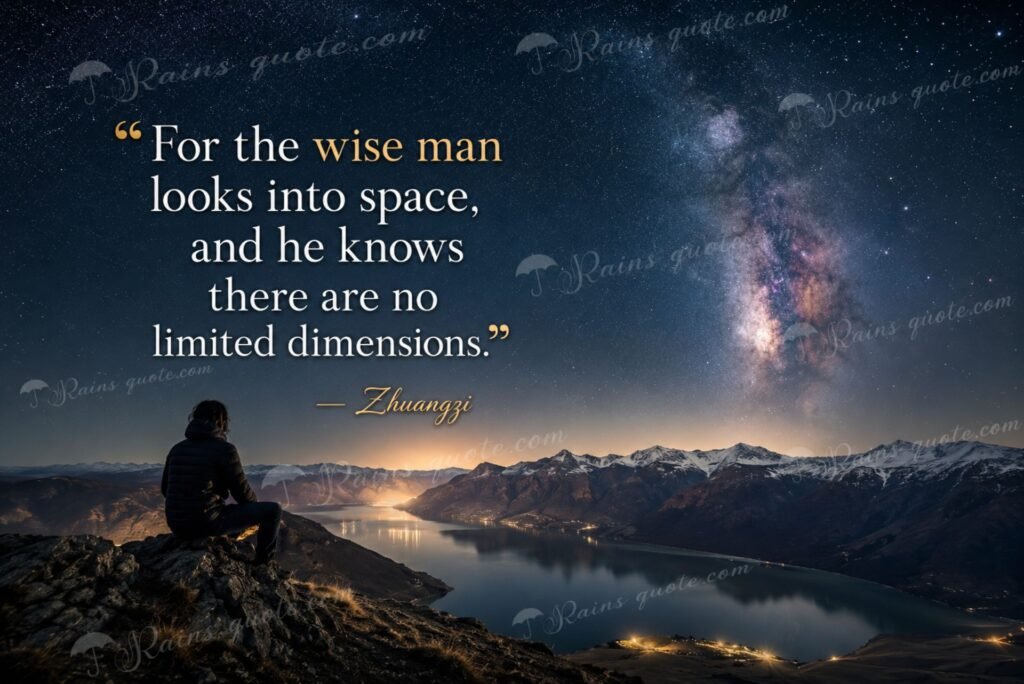 “For the wise man looks into space, and he knows there are no limited dimensions.”