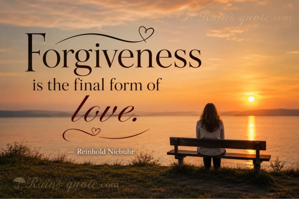 “Forgiveness is the final form of love.”