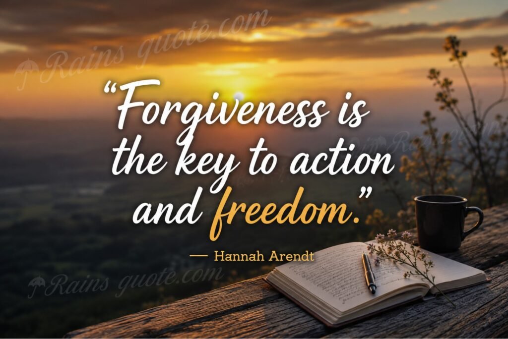 “Forgiveness is the key to action and freedom.”