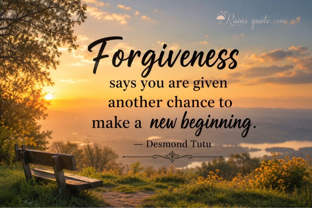 “Forgiveness says you are given another chance to make a new beginning.”