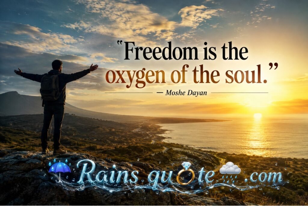 “Freedom is the oxygen of the soul.”