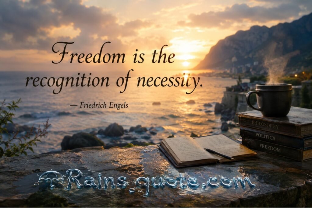 “Freedom is the recognition of necessity.”