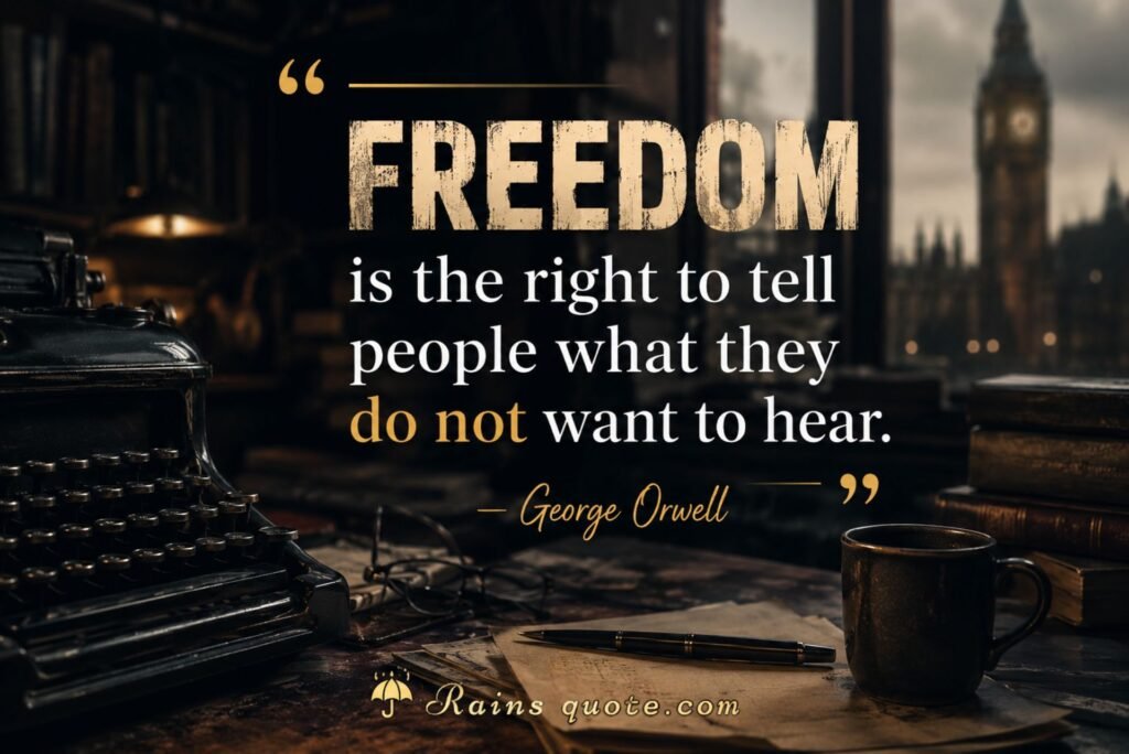 “Freedom is the right to tell people what they do not want to hear.”