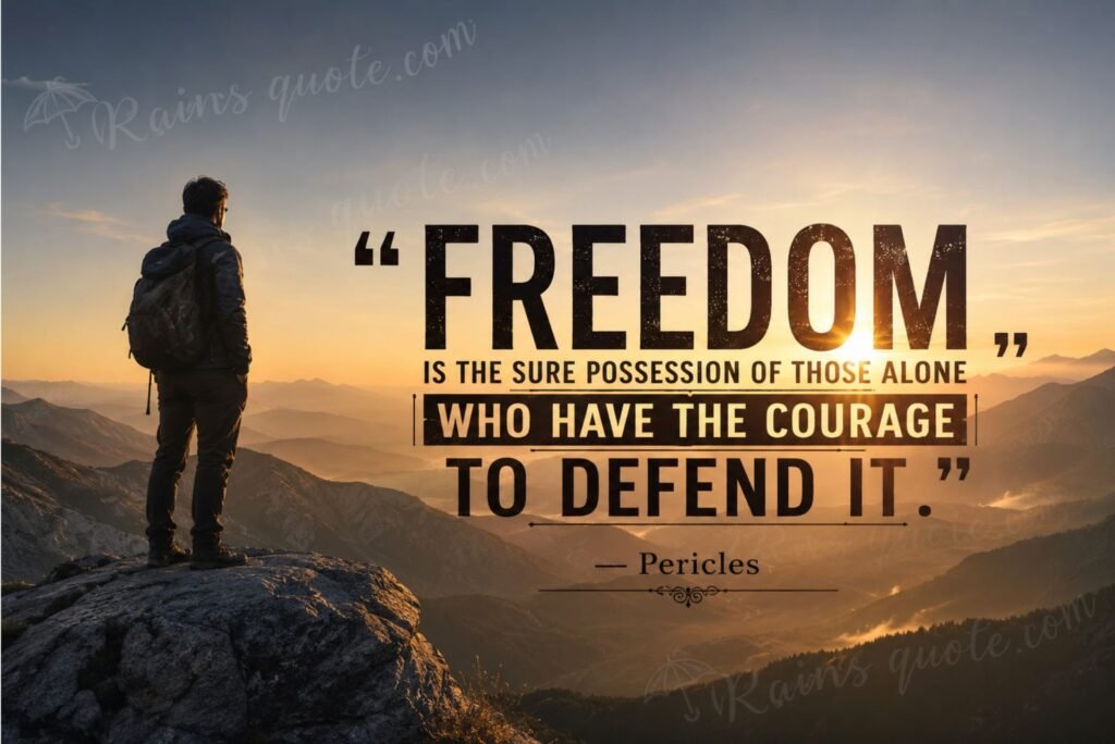 “Freedom is the sure possession of those alone who have the courage to defend it.”