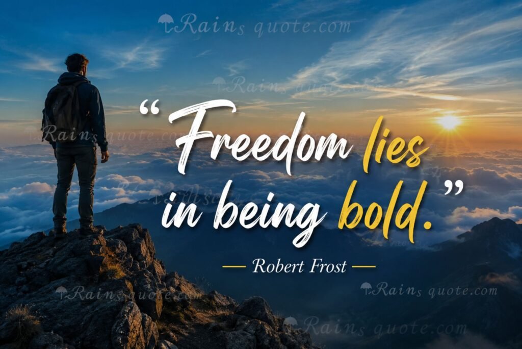 “Freedom lies in being bold.”