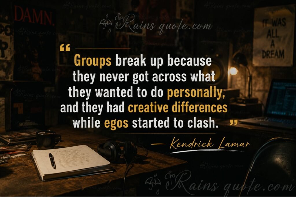 “Groups break up because they never got across what they wanted to do personally, and they had creative differences while egos started to clash.”