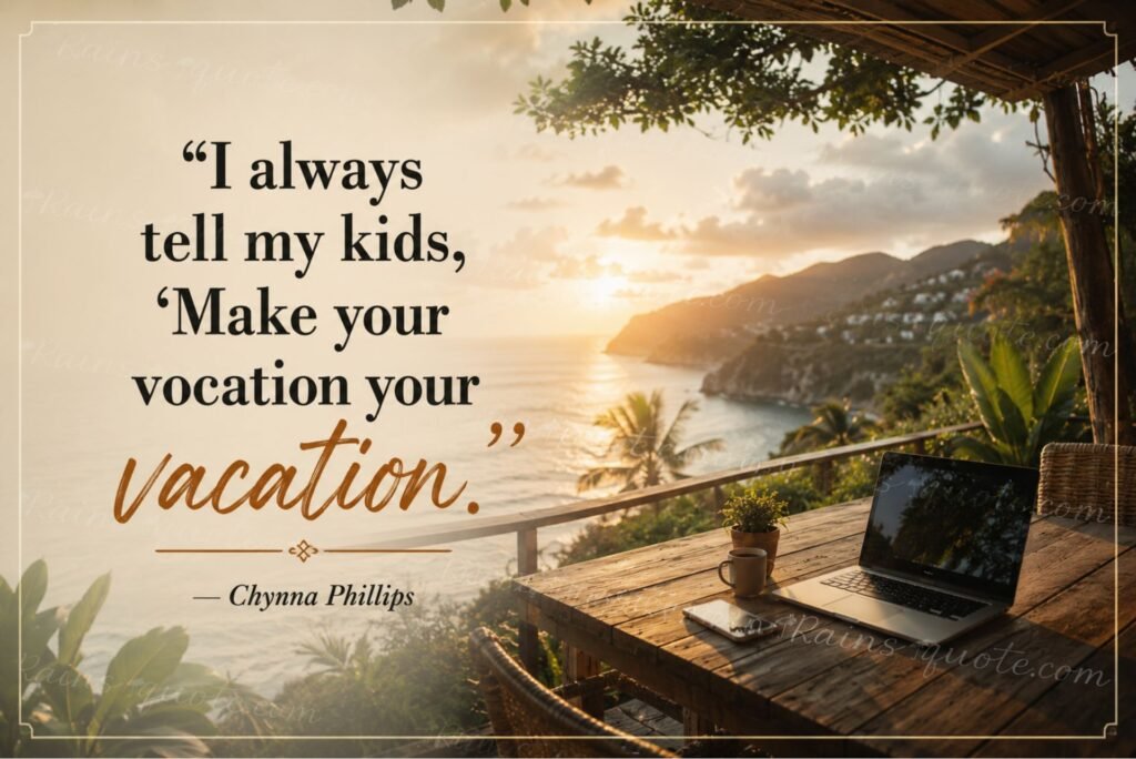 “I always tell my kids, ‘Make your vocation your vacation.’”