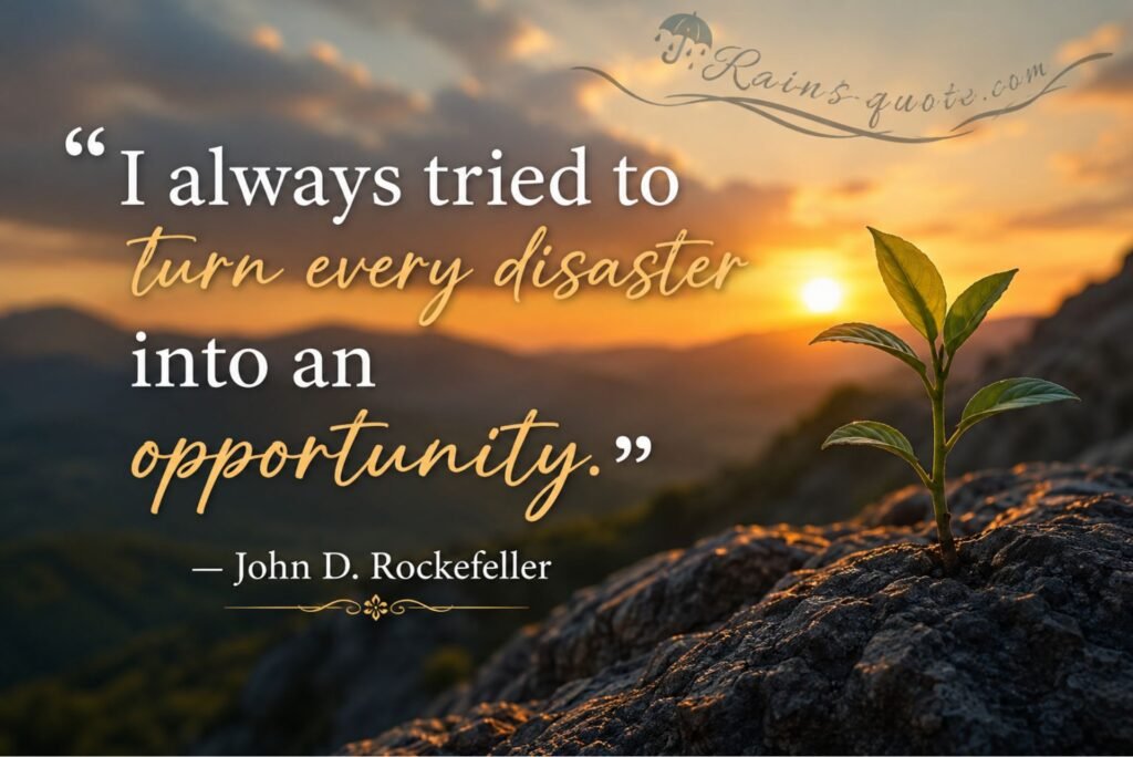 “I always tried to turn every disaster into an opportunity.”