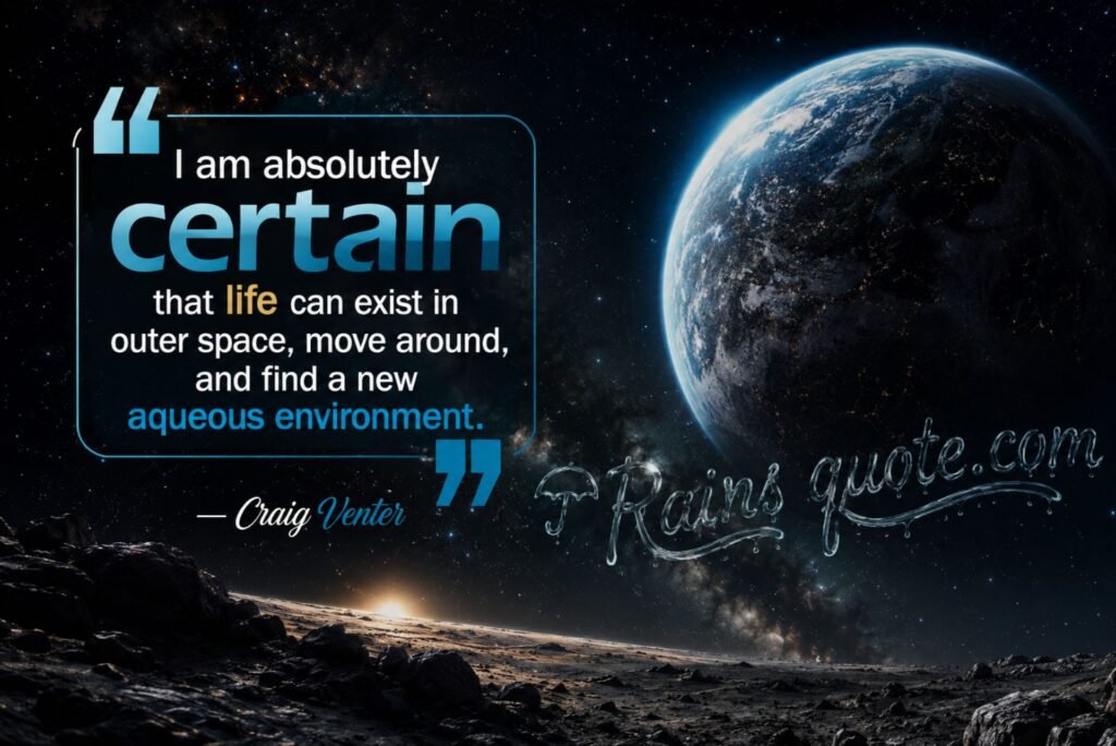 “I am absolutely certain that life can exist in outer space, move around, and find a new aqueous environment.”
