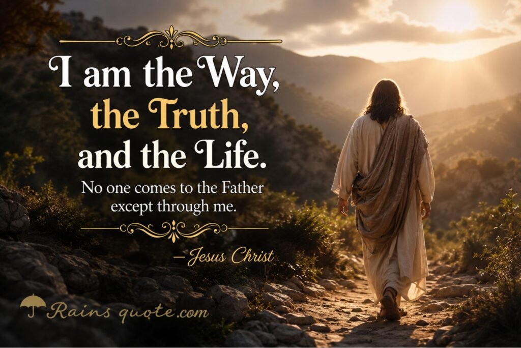 “I am the Way, the Truth, and the Life. No one comes to the Father except through me.”