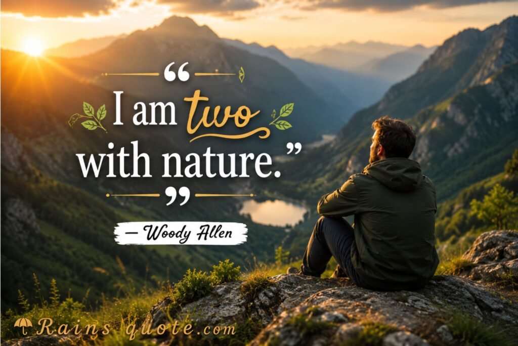 "I am two with nature."