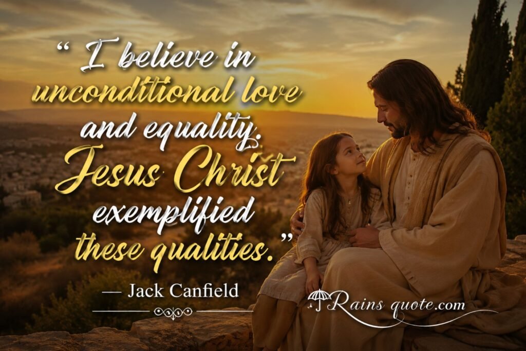 “I believe in unconditional love and equality. Jesus Christ exemplified these qualities.”