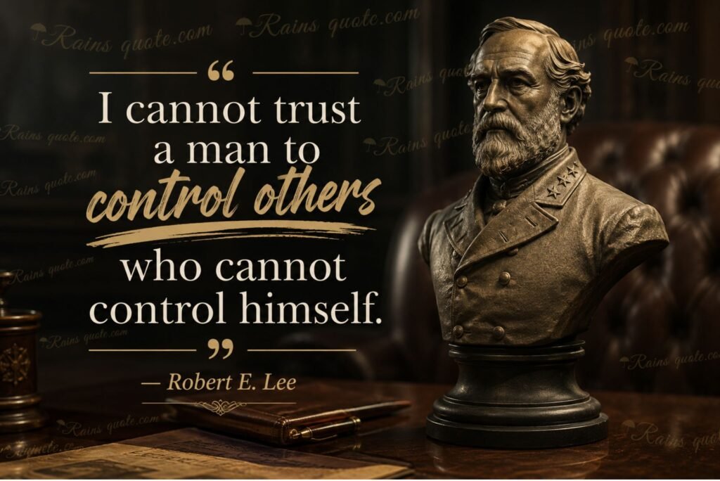 “I cannot trust a man to control others who cannot control himself.”