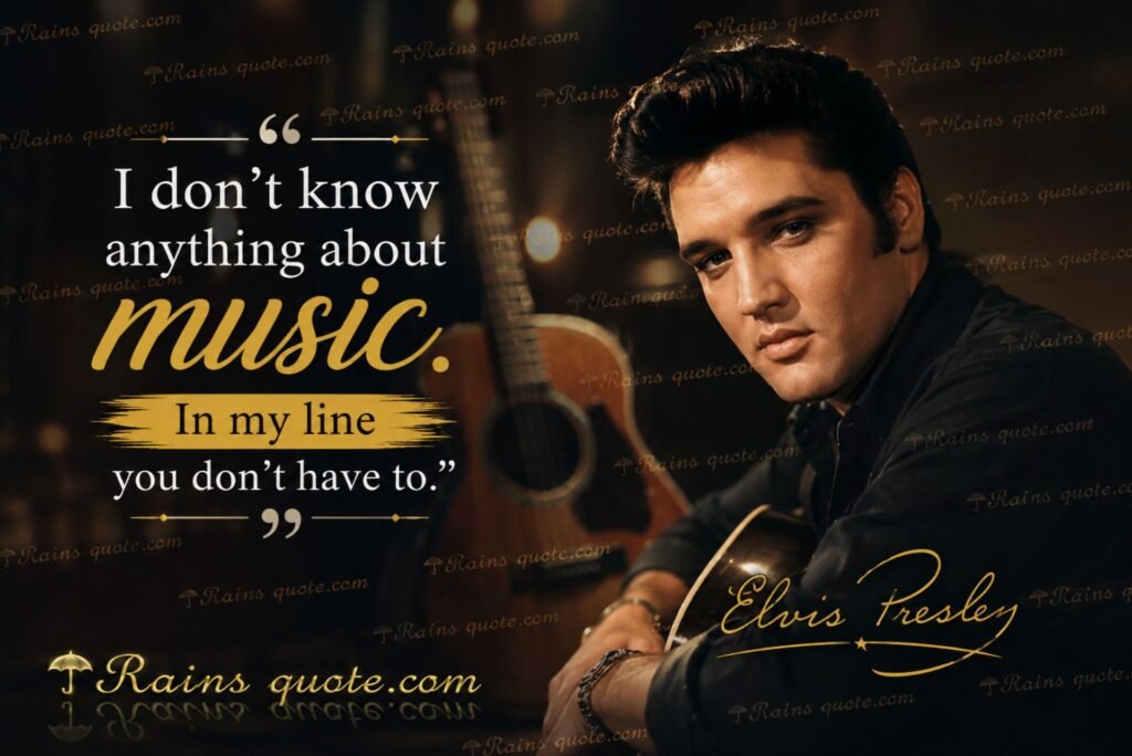 “I don't know anything about music. In my line you don't have to.”