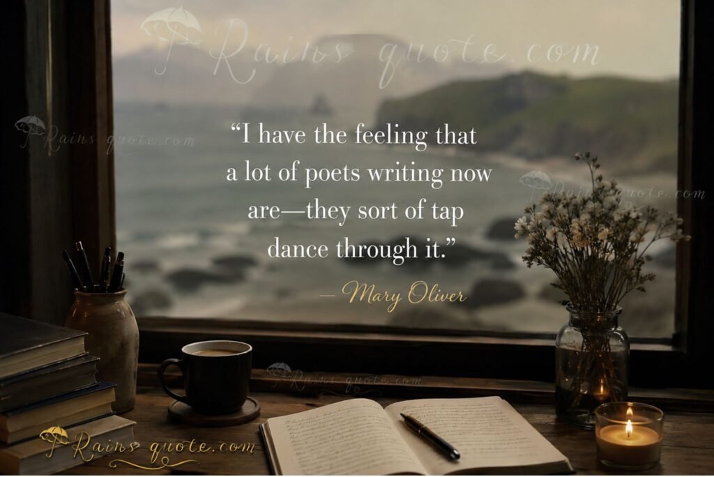 “I have the feeling that a lot of poets writing now are—they sort of tap dance through it.”