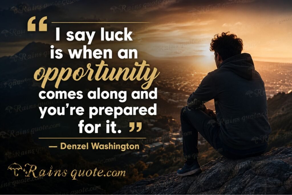 “I say luck is when an opportunity comes along and you're prepared for it.”