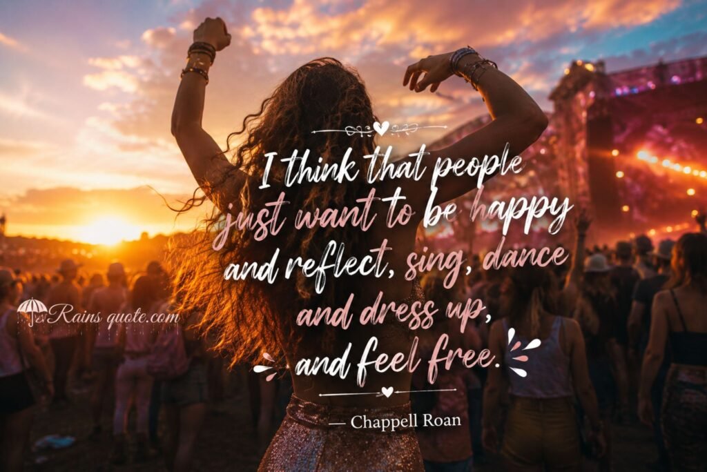 “I think that people just want to be happy and reflect, sing, dance and dress up, and feel free.”