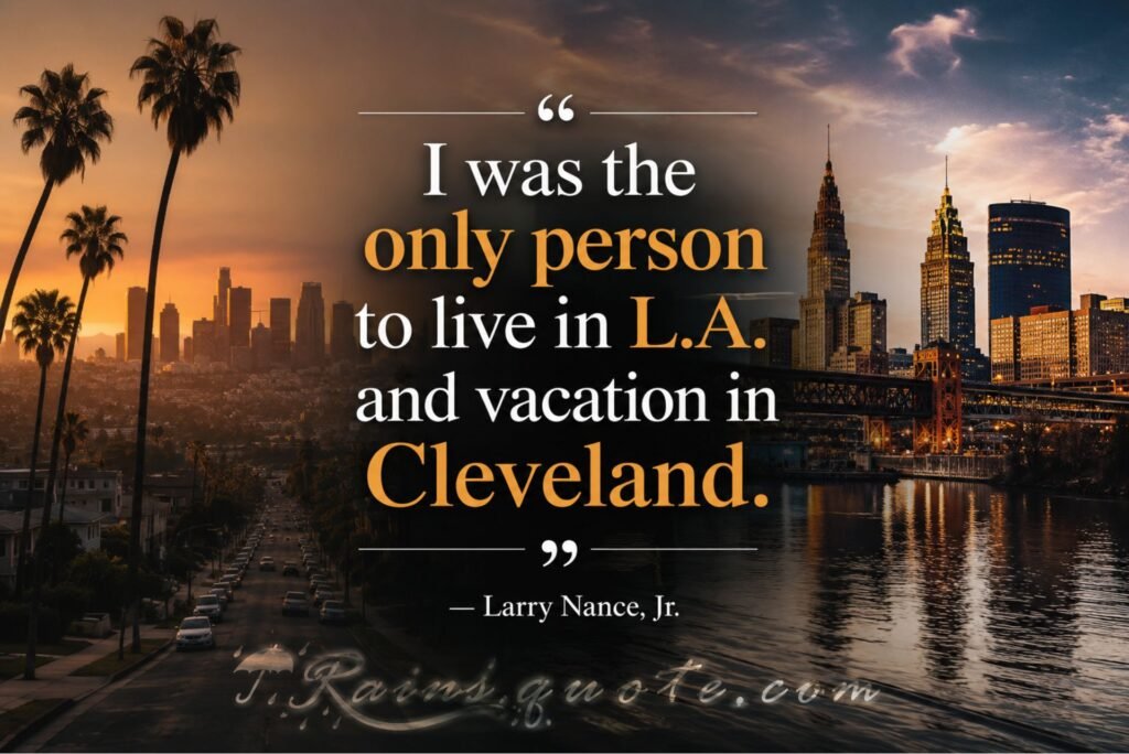 “I was the only person to live in L.A. and vacation in Cleveland.”