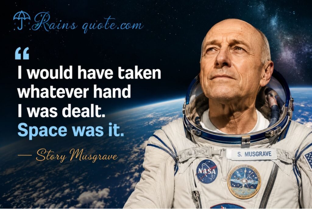 “I would have taken whatever hand I was dealt. Space was it.”