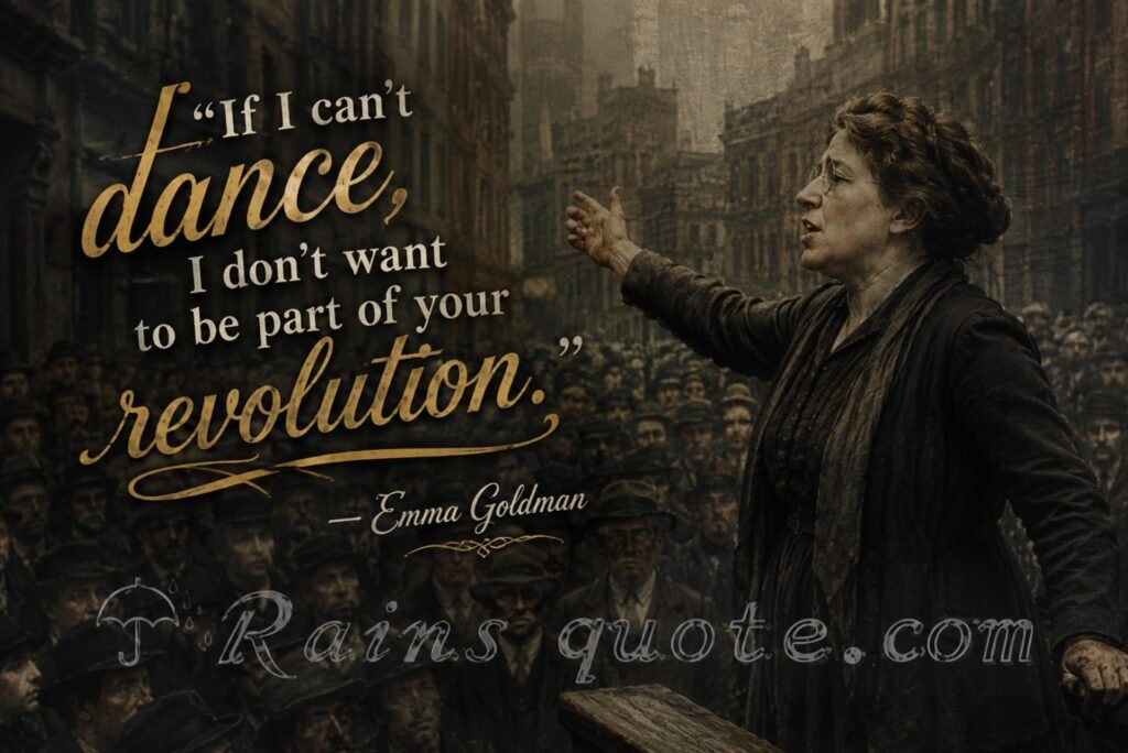 “If I can't dance, I don't want to be part of your revolution.”