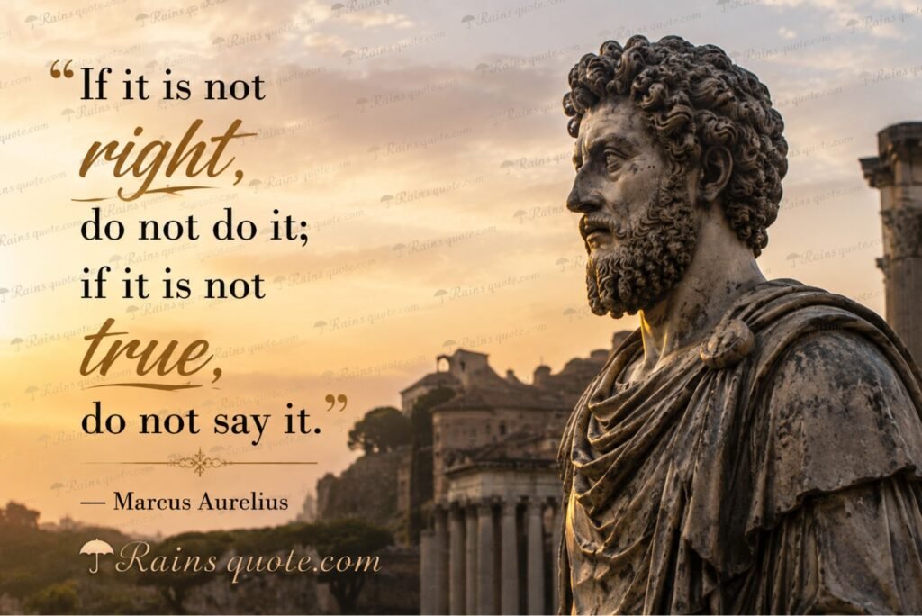 “If it is not right, do not do it; if it is not true, do not say it.”