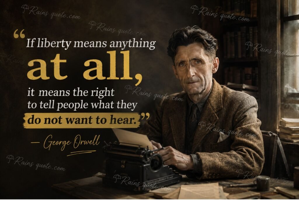 “If liberty means anything at all, it means the right to tell people what they do not want to hear.”