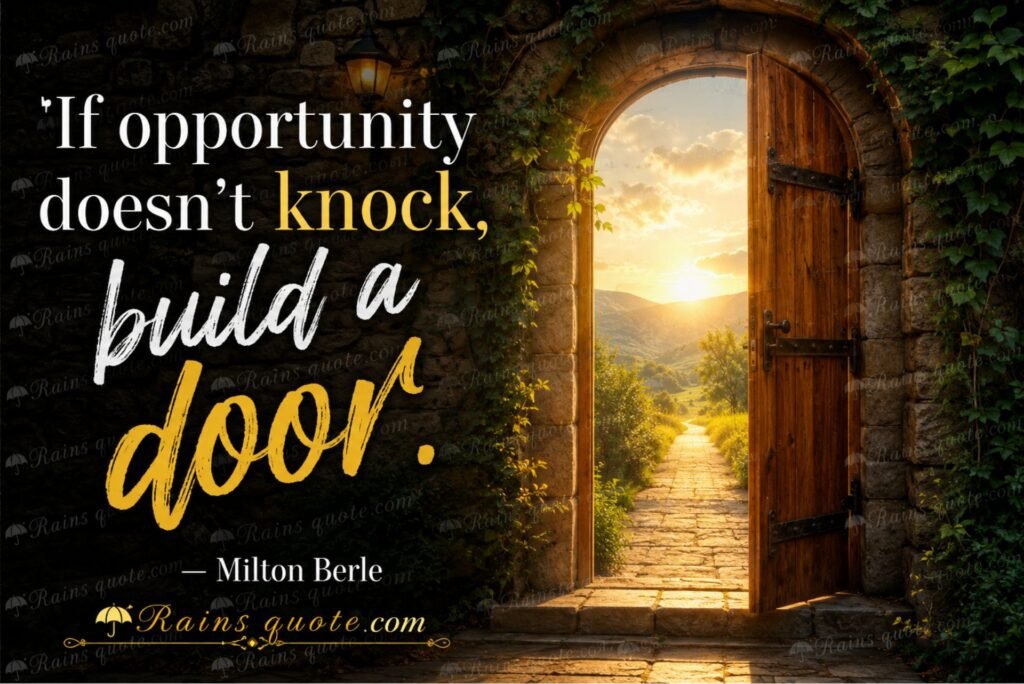 “If opportunity doesn't knock, build a door.”