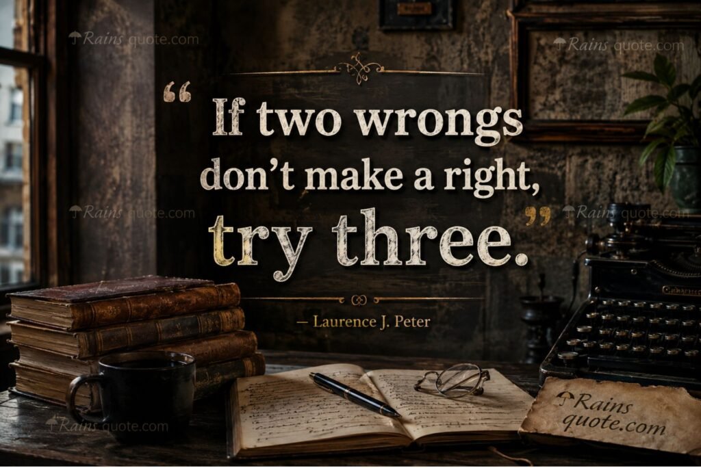 “If two wrongs don't make a right, try three.”