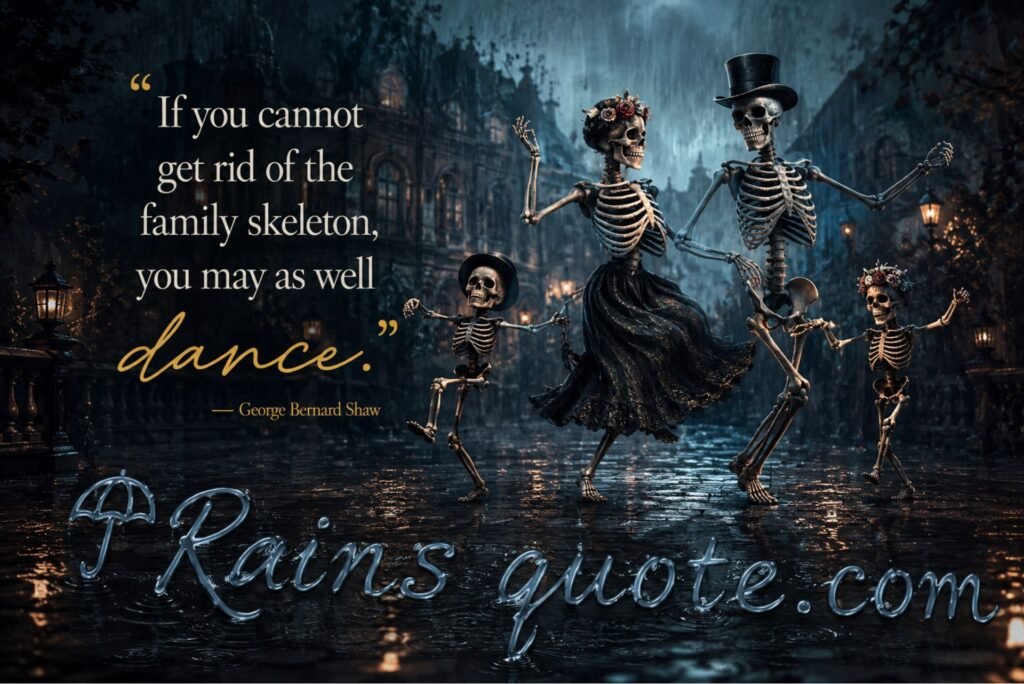“If you cannot get rid of the family skeleton, you may as well make it dance.”