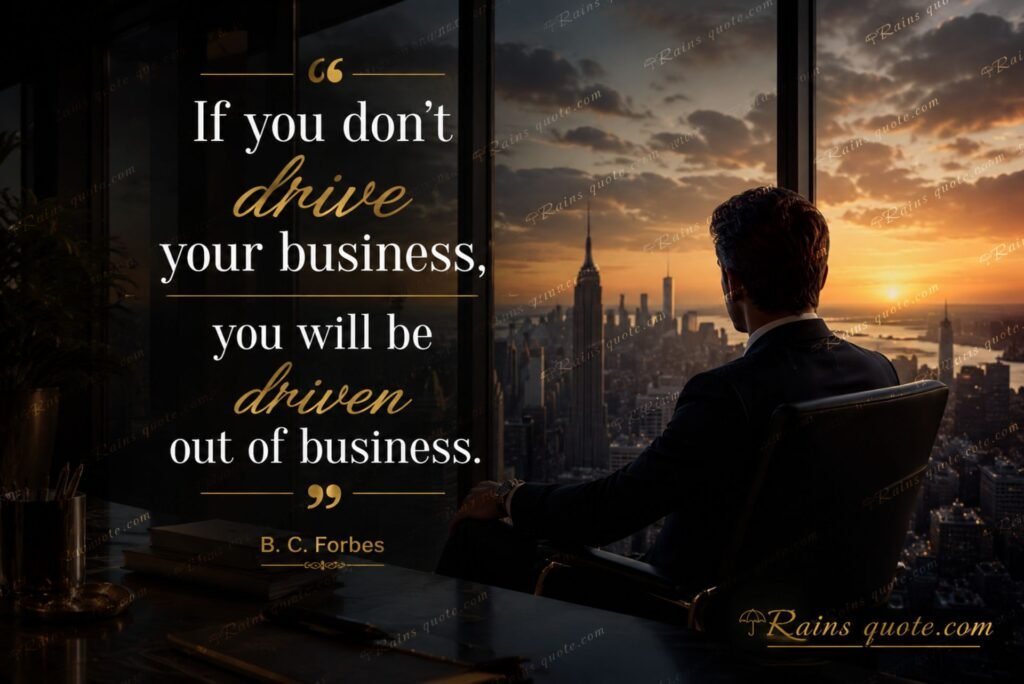 “If you don't drive your business, you will be driven out of business.”