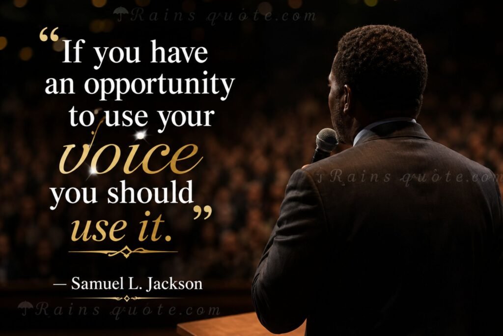 “If you have an opportunity to use your voice you should use it.”