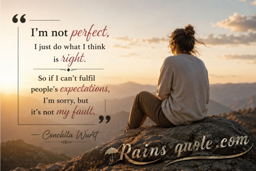 “I'm not perfect, I just do what I think is right. So if I can't fulfil people's expectations, I'm sorry, but it's not my fault.”