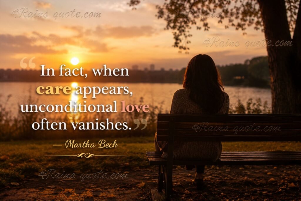 “In fact, when care appears, unconditional love often vanishes.”
