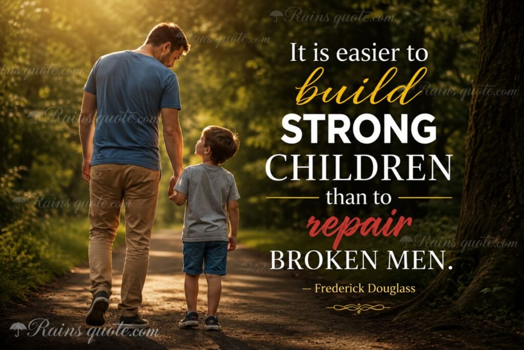 “It is easier to build strong children than to repair broken men.”