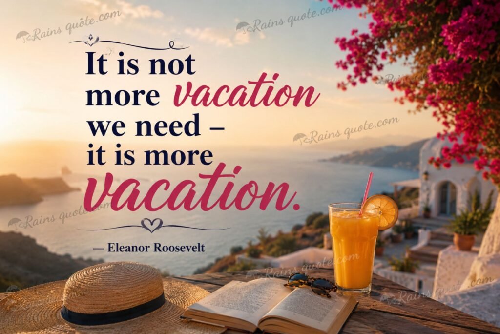 “It is not more vacation we need - it is more vacation.”