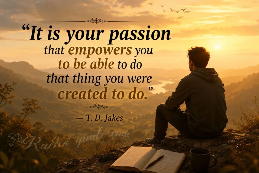 “It is your passion that empowers you to be able to do that thing you were created to do.”