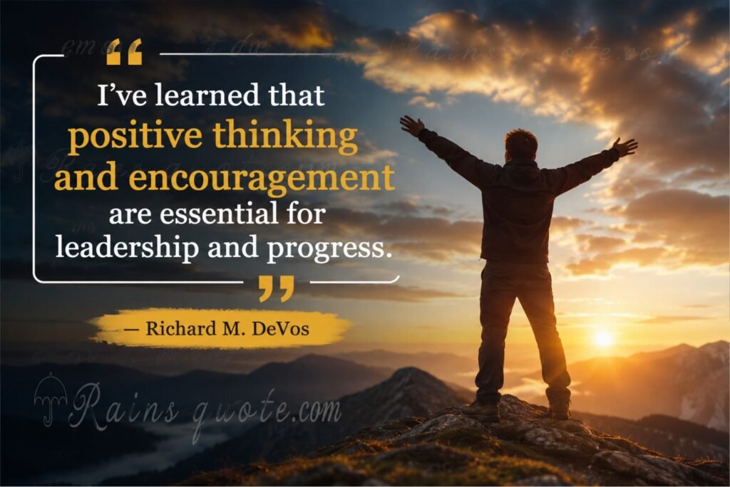 “I’ve learned that positive thinking and encouragement are essential for leadership and progress.”